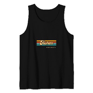 Discover Fishing Fun vintages Sunset Stripes Fisher Minnesota Tank Tops