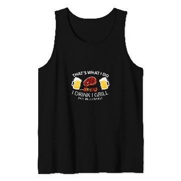Discover Beer Fun Thats What I Do I Drink Grill Funny sarcasms BBQ Party Beer Tank Tops