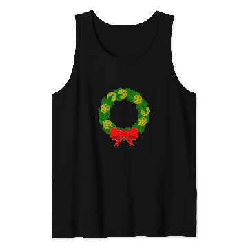 Discover Sport Pickleball Christmas Wreath Pickleball Player Tank Tops