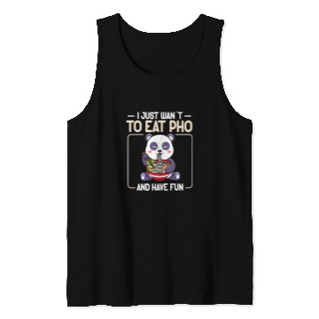 Discover Panda Pet Eats Pho Soup Kawaii Tank Tops