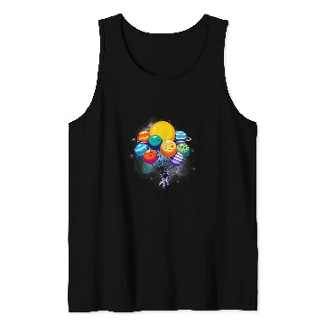 Discover Astronaut Job Child Astronaut Holding Planet Balloons Boys Girls Stem Tank Tops