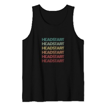 Discover Retro HEAD START Back To School 60s Groovy Text Hello Tank Tops