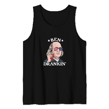 Discover Beer Fun 4th Of July Mens Ben Drankin Funny Beer Drinking BBQ Party Tank Tops