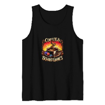 Discover Coffee Fun and Board Games Board Game Night Tank Tops