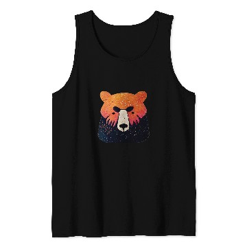 Discover Bear Pet Forest Bear Face Pacific Northwest Tank Tops