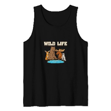 Discover Bear Pet Fishing With Deer Raccoon Moose Bear Tank Tops