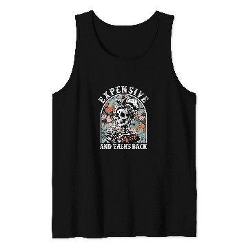 Discover Coffee Fun Expensive Difficult And Talks Back Floral Skeletons Coffee Tank Tops