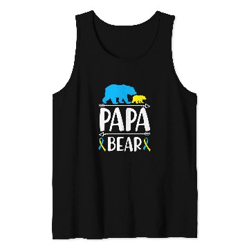 Discover Bear Pet Mens Papa Bear Down Syndromes Awareness Proud Dad Tank Tops