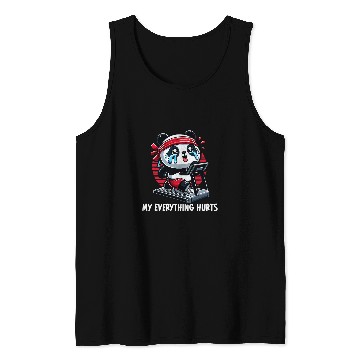 Discover Panda Pet Exhausted Panda Running On Treadmill My Everything Hurts Tank Tops