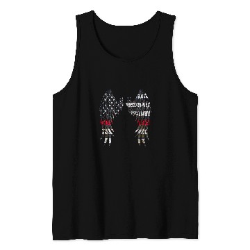 Discover Firefighter Flag Distressed Angel Wings Tank Tops