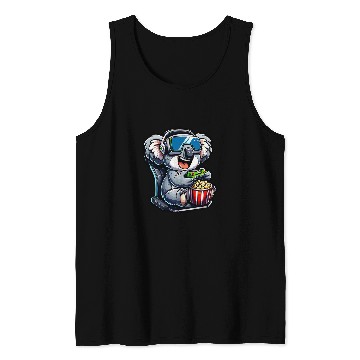 Discover Koala Pet Gamer Koala Popcorn Gaming Chair Headphones Games Player 3 Tank Tops