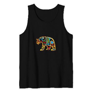 Discover Bear Pet Bear in Native American Plains Art Style Tank Tops