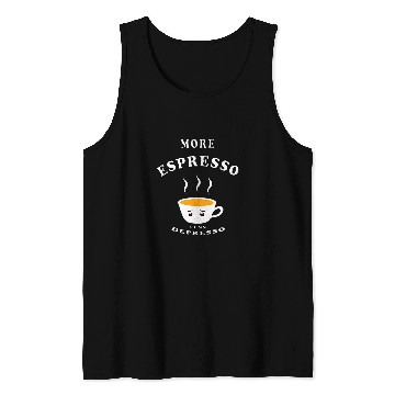 Discover Coffee Fun More Espresso Less Depresso Coffee caffeines Cartoon Cute Tank Tops