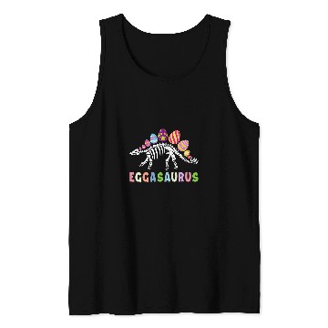 Discover Eggasaurus Stegosaurus Dinosaur Egg Happy Easter Day Tank Tops