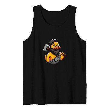 Discover Duck Pet Caveman Duck Cave Duckling Neanderthal Paleontologist Tank Tops