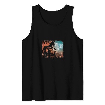 Discover Batman Arkham City Dark Knight Graffiti Stencil Skyline Tank Tops