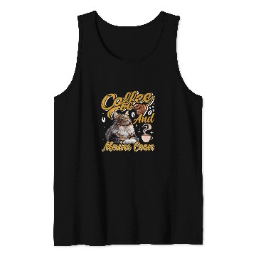 Discover Coffee Fun Drinker MAINE COON AND COFFEE Funny Cat Mom Tank Tops