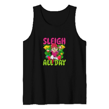 Discover Sleigh All Day Design Christmas Baseball Tank Tops