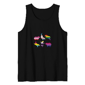 Discover capybaras Pet LGBTQ Rainbow Water Pig Transgender Pride Month Tank Tops
