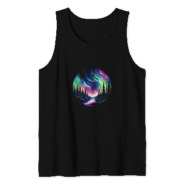 Discover Aurora Borealis Night Sky Northern Lights 2 Tank Tops
