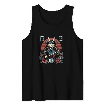 Discover Ancient Samurai Cat Japan Culture Ninja Tank Tops
