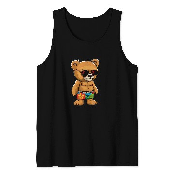 Discover Bear Pet Awesome Teddy Bear swim trunks Costume Tank Tops
