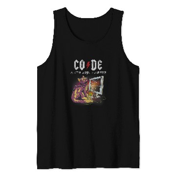 Discover Coffee Fun Cats Code Classic Rock vintages Retro Programming Tank Tops