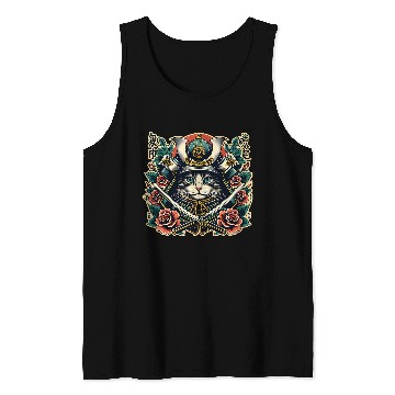 Discover Ancient Samurai Cat Japan Culture Ninja 1 Tank Tops