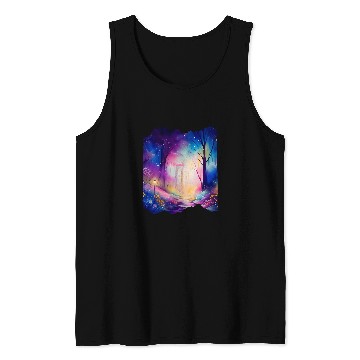 Discover Boho Chic Enchanted Forest Rainbow Watercolor Sky Tank Tops