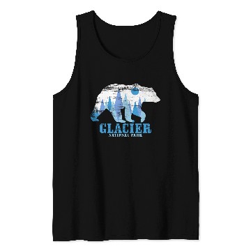 Discover Glacier National Park Bear vintages Hiking Nature Lover Tank Tops