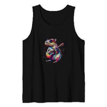 Discover capybaras Pet Playing Guitar Rock and Roll capybaras Lover 1 Tank Tops