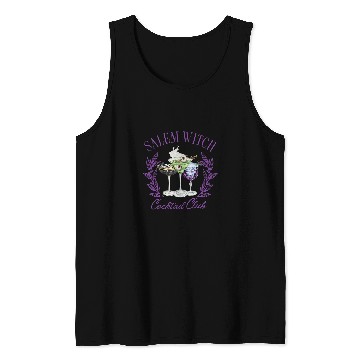 Discover Wines Fun Funny Classic Salem Witch Cocktail Club Spooky Halloween Tank Tops