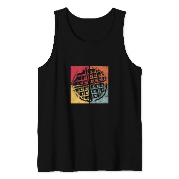 Discover Retro Waffle Design Gourmet Hobby Chef Tank Tops