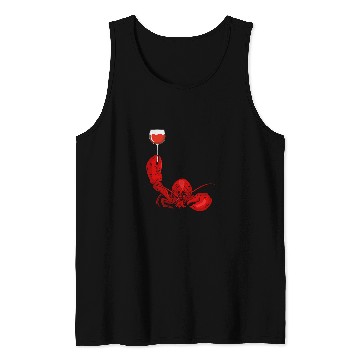 Discover Wines Fun Lobster And Wines Drinking Wines Seafood Lover Tank Tops