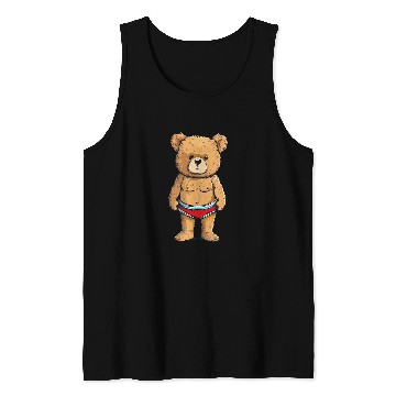 Discover Bear Pet Funny swim Trunks with this Teddy Bear Outfit Tank Tops