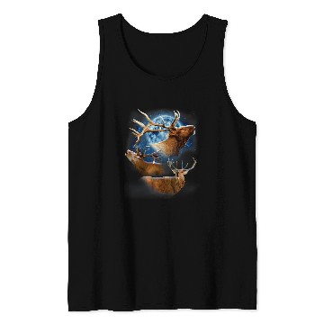 Discover Funny Elk Hunting s Elk s Elk Howling at the Moon Tank Tops