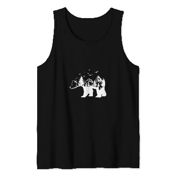 Discover Bear Pet Backprint bear wilderness mountains and wildlife Tank Tops