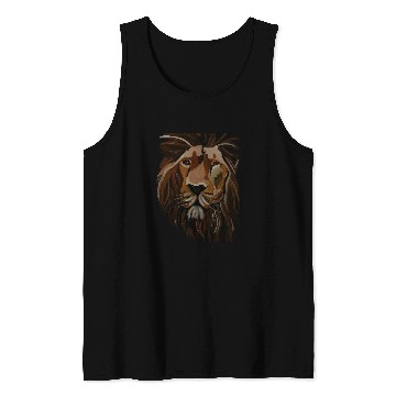 Discover Lion Pet hand painted lion face Tank Tops