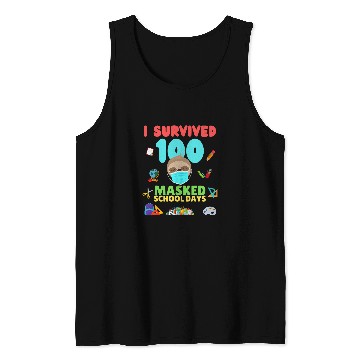 Discover Sloth Pet I Survived 100 Masked School Days 100 Days Of School Sloth Tank Tops