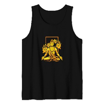 Discover Buddha With Flowers Zen Spirituality Buddhism Buddhist Tank Tops
