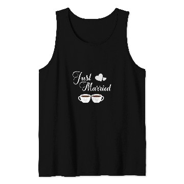 Discover Coffee Fun Just Married Coffee Couples Wedding Honeymoon Bound Tank Tops
