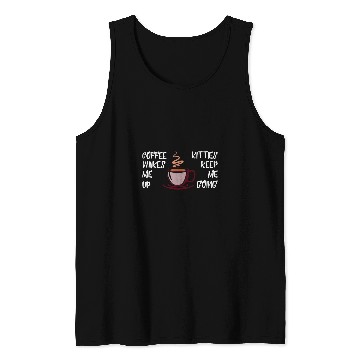 Discover Coffee Fun Wakes Me Up Kitties Keep Me Going Tank Tops