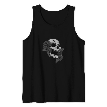 Discover Black Skull Roses Dark Magic Viking Aesthetic Goth Gothic Tank Tops