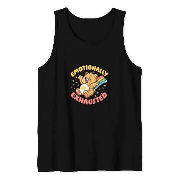 Discover Bear Pet Emotionally Exhausted Adorable Bear with Colorful Rainbow Tank Tops