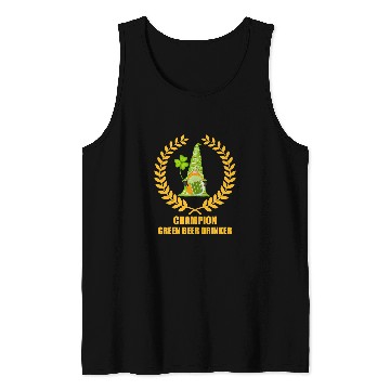 Discover Beer Fun St Patrick s day Champion green beer drinker drinking pub Tank Tops