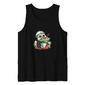 Discover Panda Pet Funny Vietnamese Pho Noodle Soup Panda Bear Eating Pho Soup Tank Tops