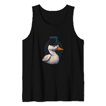 Discover Duck Pet Wearing Fancy Top Hat 3 Tank Tops