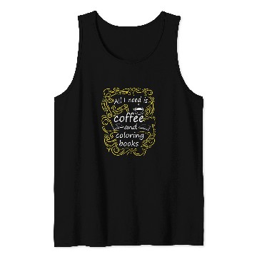 Discover Coffee Fun CF Coffee and Coloring Slim Fit Tank Tops