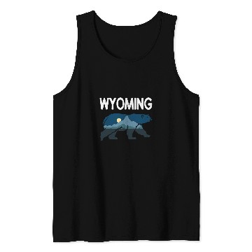 Discover Bear Pet WYOMING Retro Bear Wildlife Conservation Designs Present Tank Tops