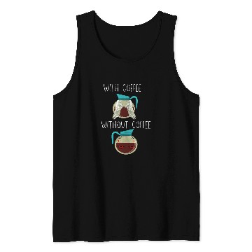Discover Coffee Fun Angel Wings Devil Horns Design Tank Tops
